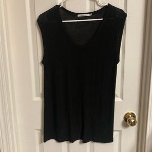 T by Alexander Wang | Black Semi Sheer Top XS